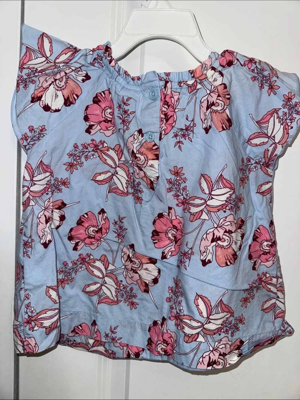 GAP Light Blue Top with Pink Floral Print